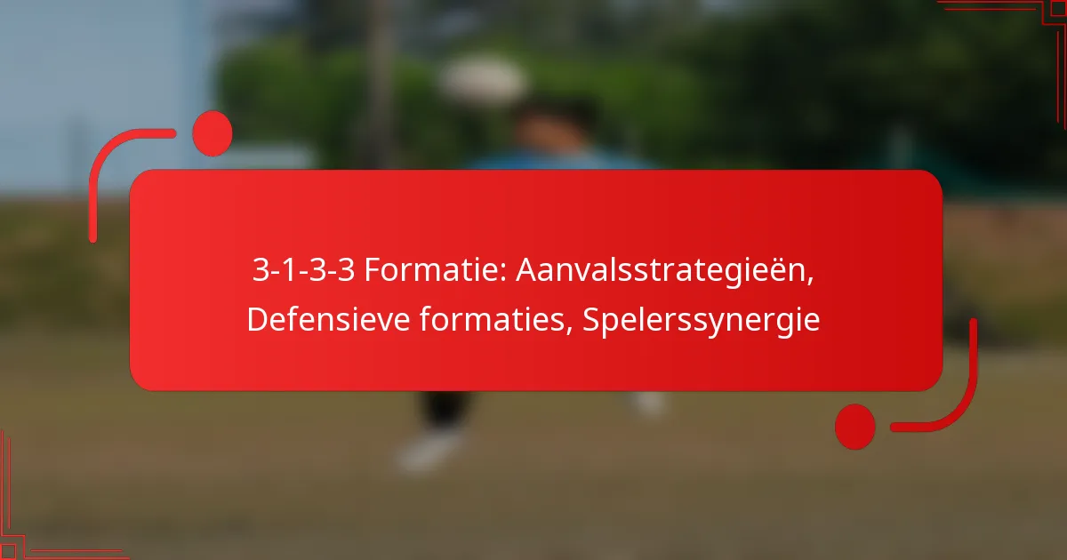3-1-3-3 Formatie: Aanvalsstrategieën, Defensieve formaties, Spelerssynergie